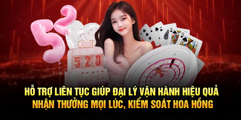 Hỗ trợ liên tục hỗ trợ đại lý vận hành hiệu quả nhận thưởng mọi lúc, kiểm soát hoa hồng